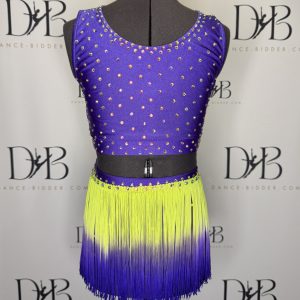 Purple & Yellow Colourblock Tap/Jazz Dance Costume (REF-14) - Image 2