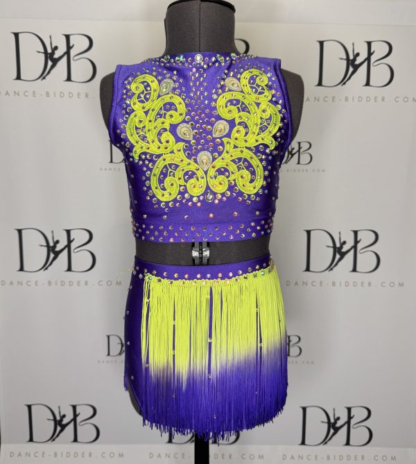 Purple & Yellow Colourblock Tap/Jazz Dance Costume (REF-14)