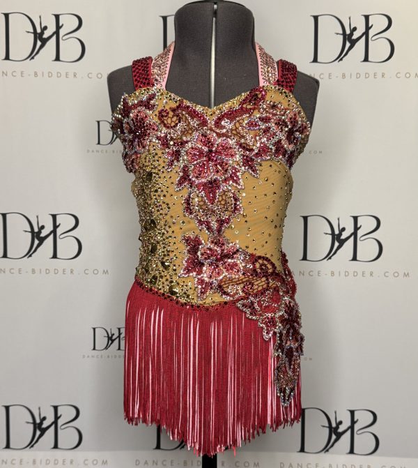 Red & Nude Illusion Dance Costume (REF-17)