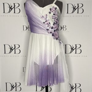 White & Purple Ombre Floral Lyrical Dance Costume (REF-20)