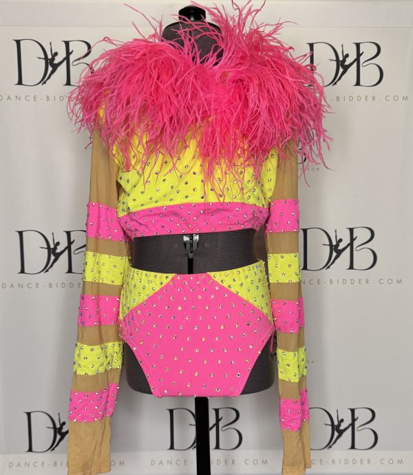 Multi-colored Fringe & Rhinestone Fast Dance Costume (REF-22)