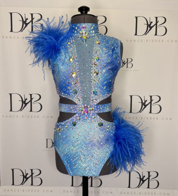 Royal Blue Ostrich Feather Jazz/Showgirl Dance Costume (REF-23)