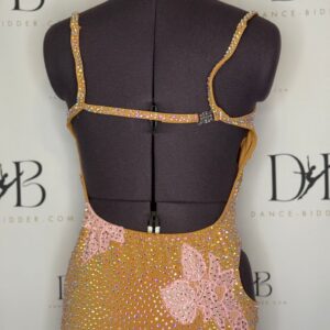 Nude Illusion & Pink Floral Crystal Leotard - REF 45 - Image 3