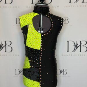 Neon & Black Patchwork Costume with Headpiece - REF 55 - Image 3