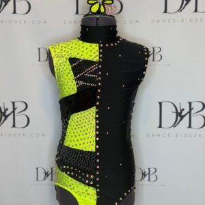 Neon & Black Patchwork Costume with Headpiece - REF 55