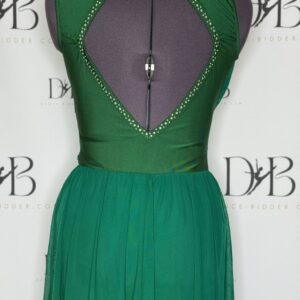 Emerald Green Lyrical Dress with Mesh & Rhinestones - REF 58 - Image 3