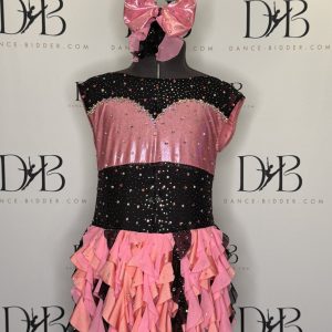Light Pink Frilly Jazz/Modern Costume with Rhinestones (REF-6)