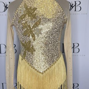 Gold Sequin & Fringe Dance Costume (REF-9)