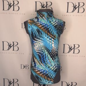 REF 65 Bold Abstract Print Sleeveless Leotard