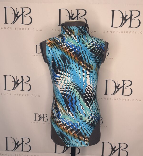 REF 65 Bold Abstract Print Sleeveless Leotard