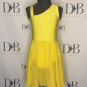 REF-67 Bright Yellow Asymmetrical Dance Dress