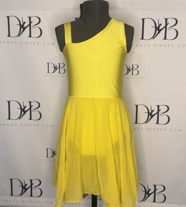 REF-67 Bright Yellow Asymmetrical Dance Dress