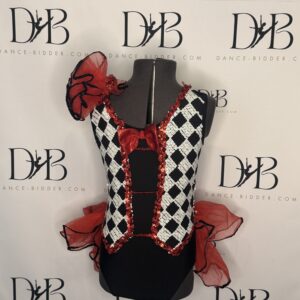REF 68 - Harlequin-Style Dance Costume with Red Accents