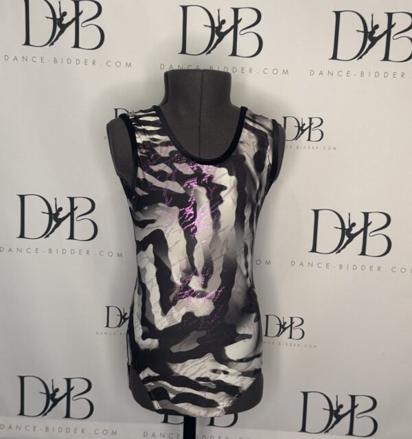REF 69 Abstract Print Sleeveless Dance Leotard