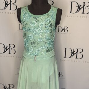 REF 74 Mint Green Floral Sequin Dance Dress